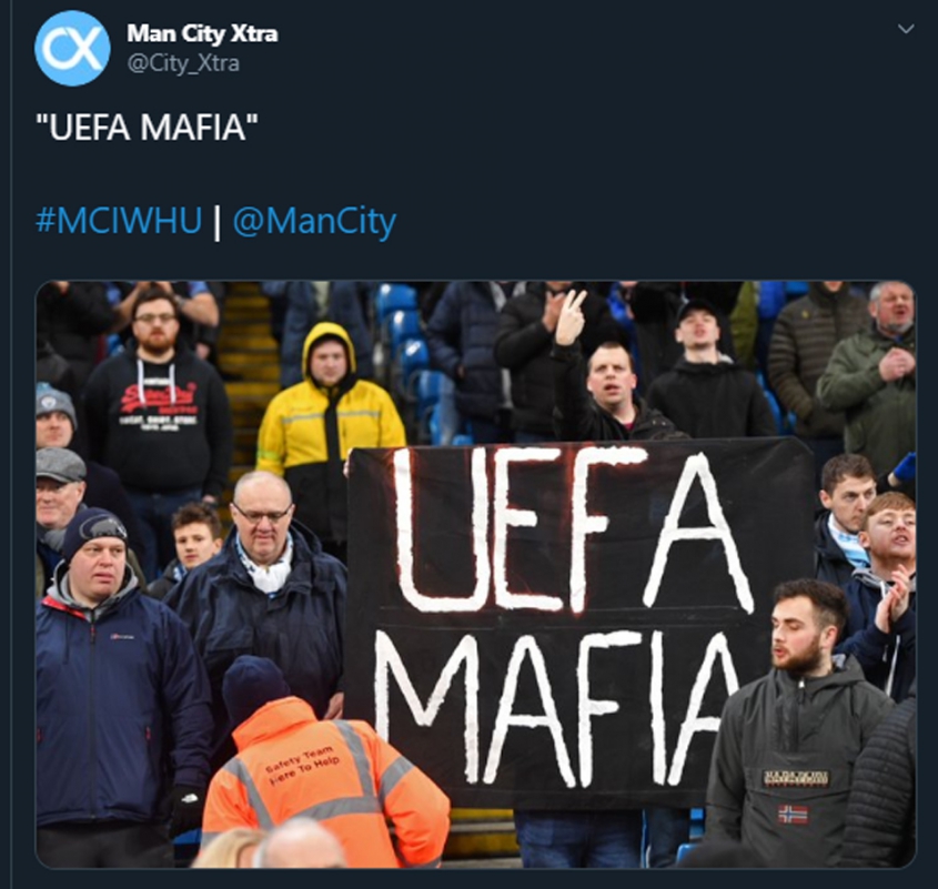 TRANSPARENT kibiców Man City po wykluczeniu z LM! :D